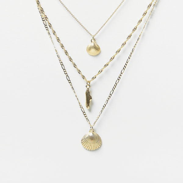 Shell Necklace Combo in Gold