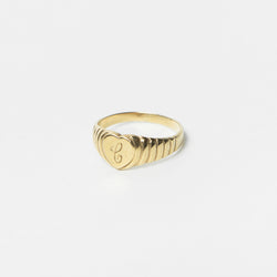 Heart Signet Ring in Solid Gold