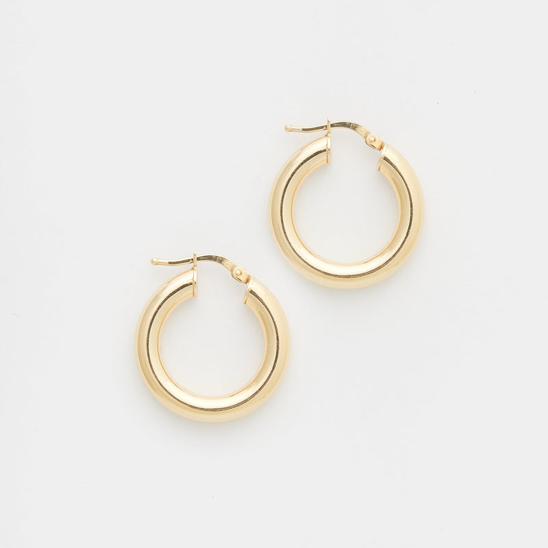 Small Joan Hoops in 10k Solid Gold for Him