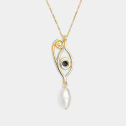 Resin Ayla Pearl Necklace in Solid Gold