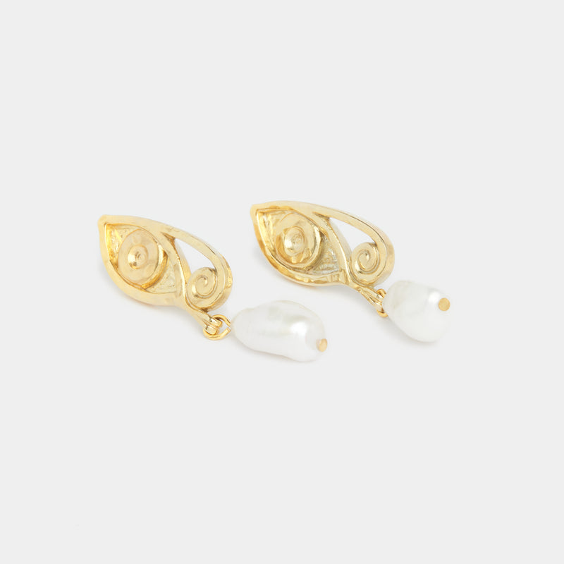Golden Ayla Pearl Earrings