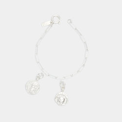 Medusa & Theodora Charms on Cairo Bracelet in Silver