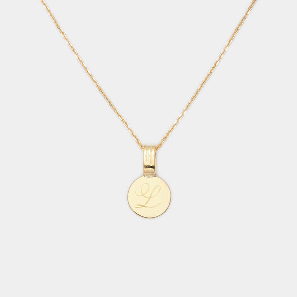 Tiny Joan Initial Medallion in Gold For Her