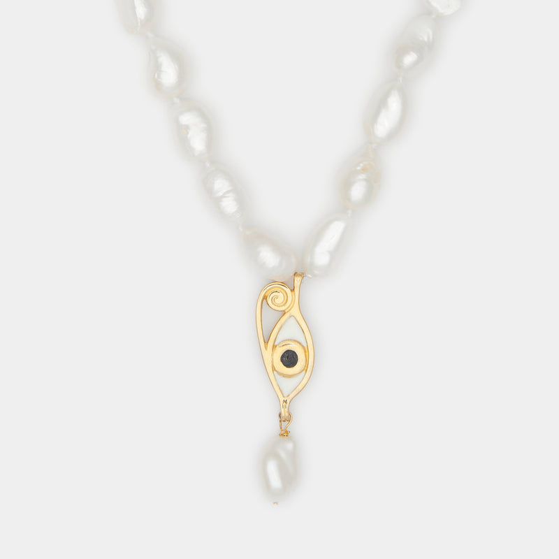 Collier de Perles Baroques Ines en Résine en Or Massif pour Elle