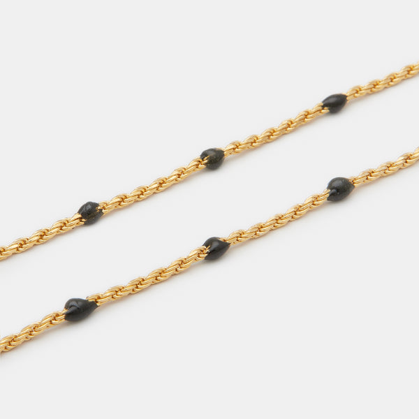 Deep Black Condesa Necklace in Gold for Him